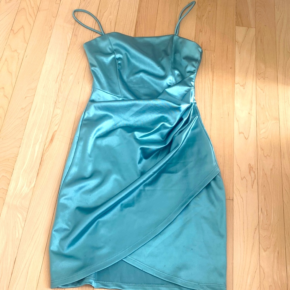 Small aqua shiny dress - slightly worn